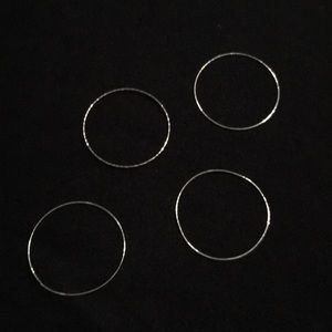 4-set thin silver bracelets